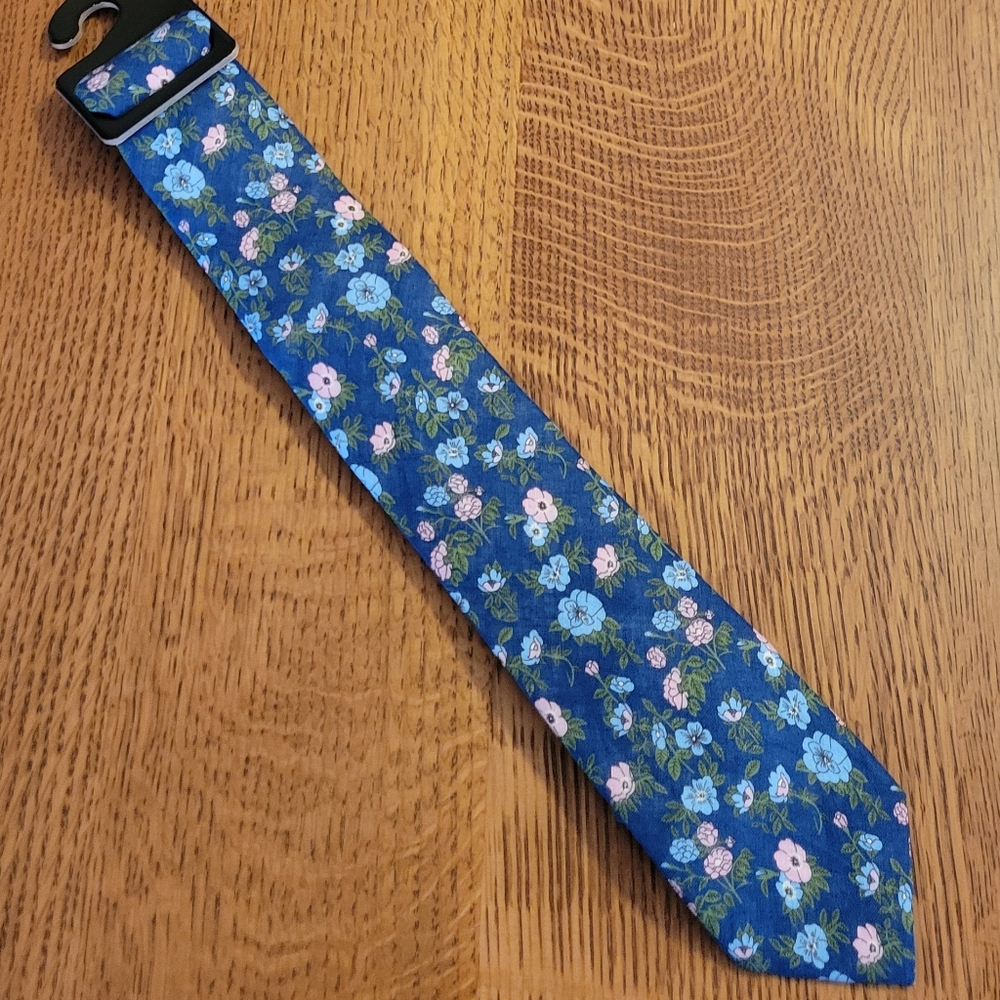 J. Crew Factory Linen Floral Tie - Blue & pink
